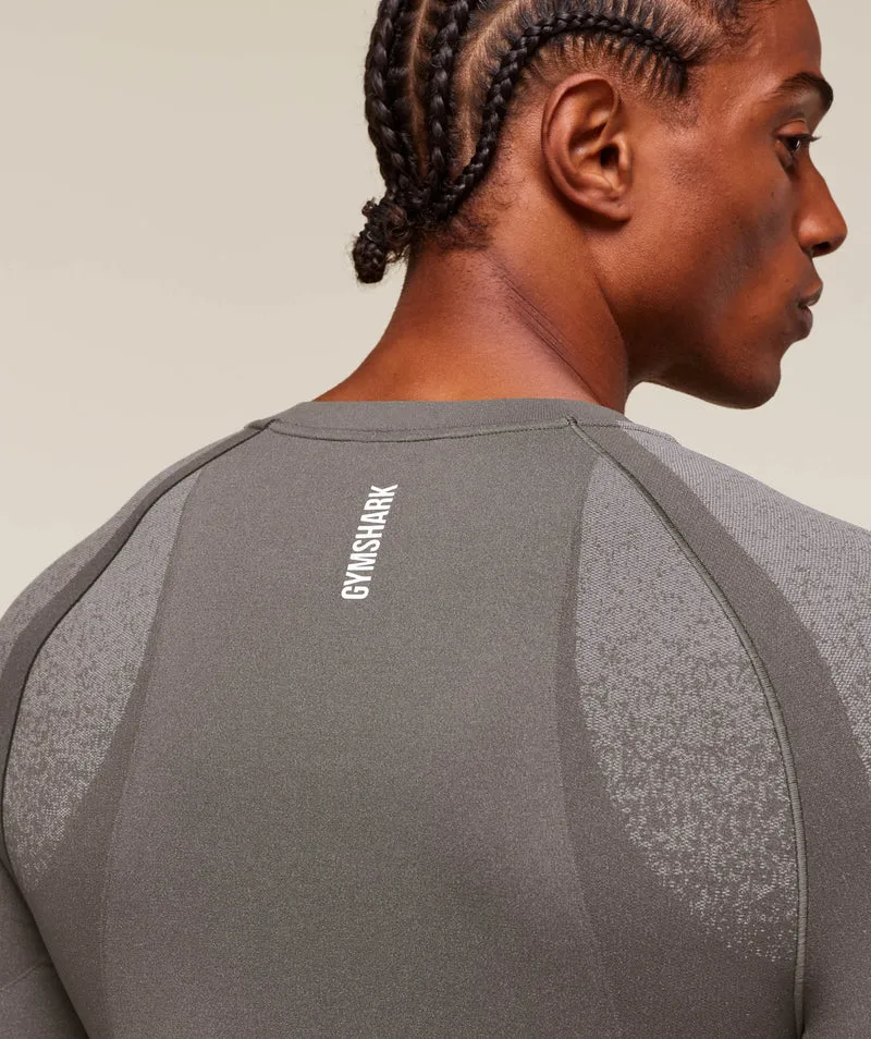 Gymshark Shadow Seamless Long Sleeve T-Shirt - Meteor Grey