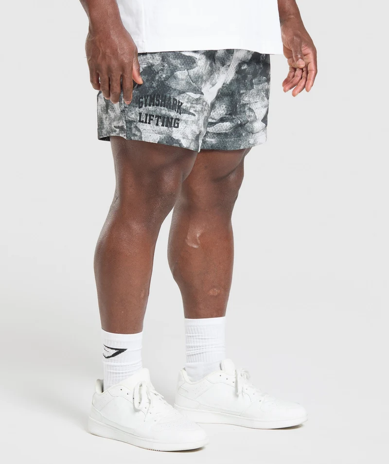 Gymshark Lifting Mesh 5" Shorts - Metal Grey