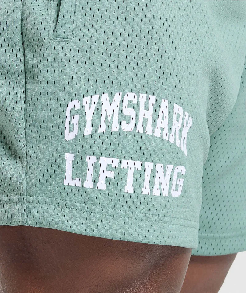 Gymshark Lifting Mesh 5" Shorts - Celeste Blue