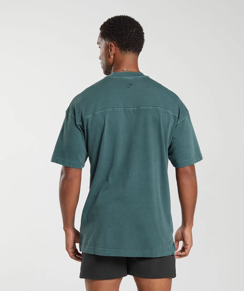 Gymshark Rest Day Heavyweight T-Shirt - Smokey Teal/Pigment Dye