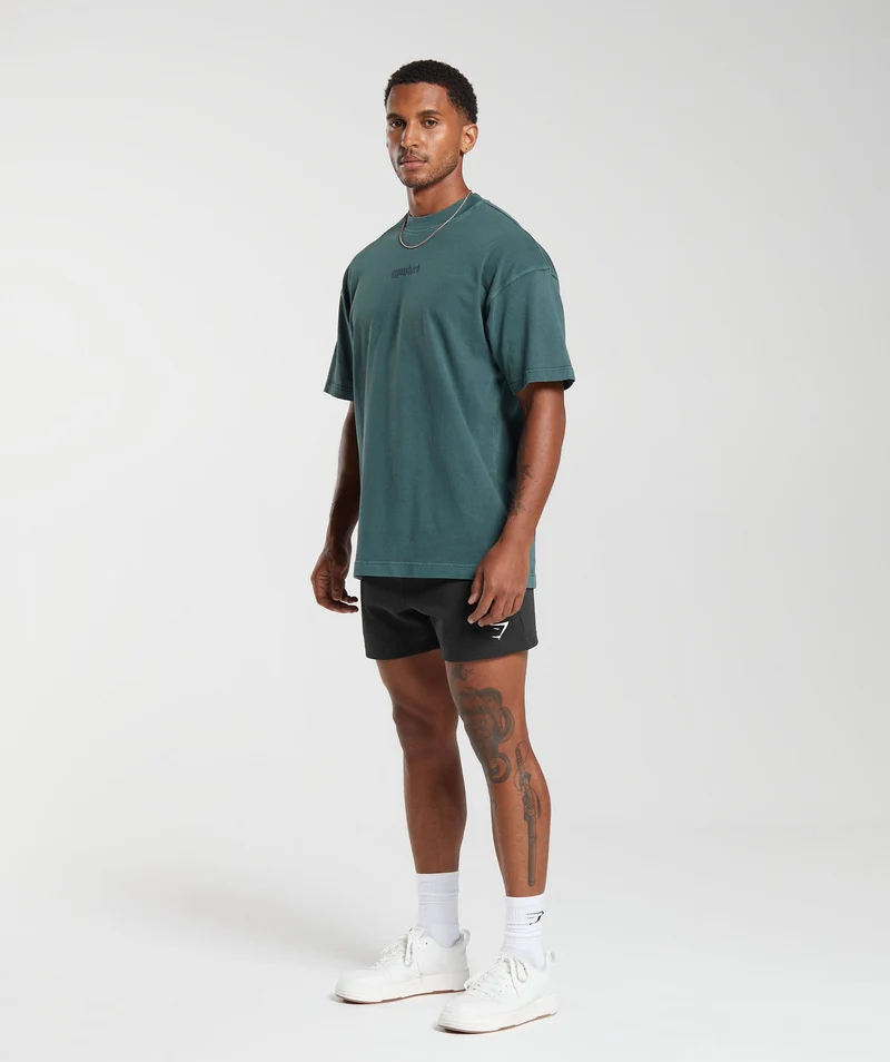 Gymshark Rest Day Heavyweight T-Shirt - Smokey Teal/Pigment Dye