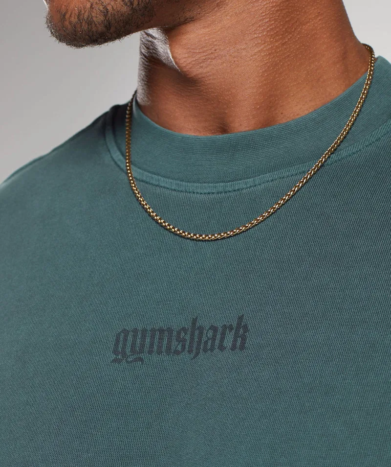 Gymshark Rest Day Heavyweight T-Shirt - Smokey Teal/Pigment Dye