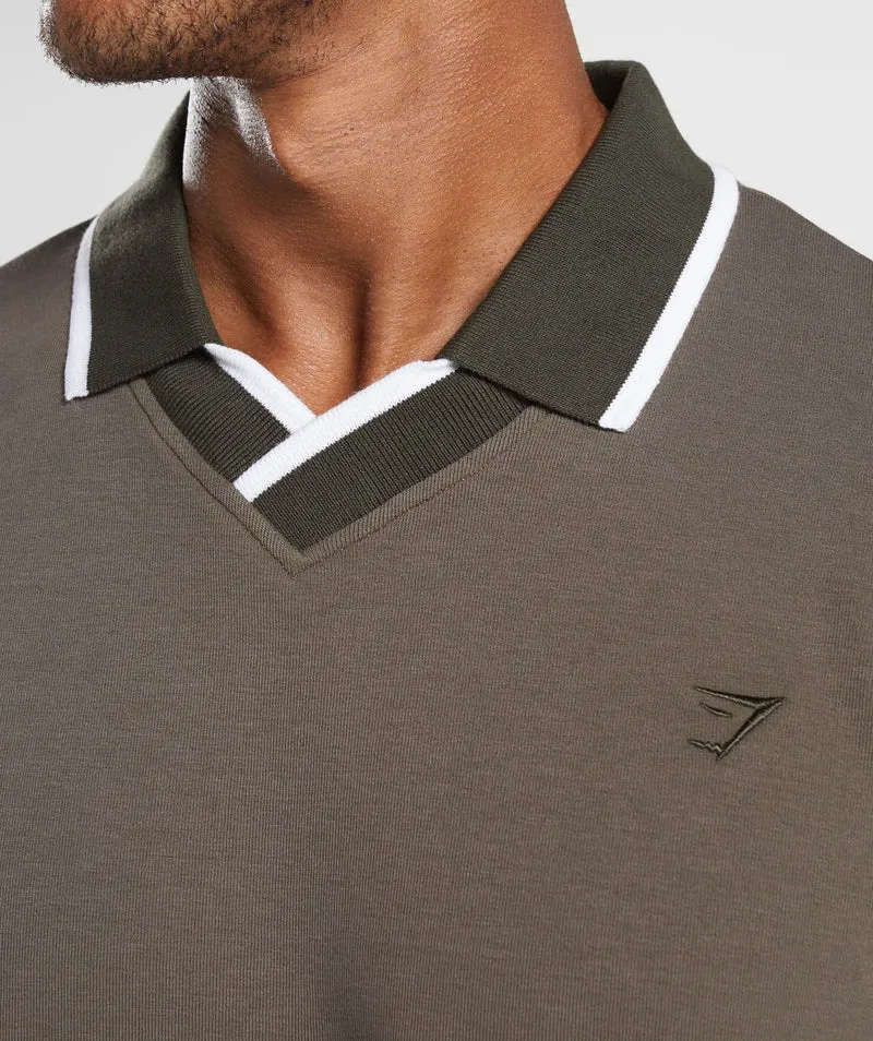 Gymshark Rest Day Street Polo - Camo Brown