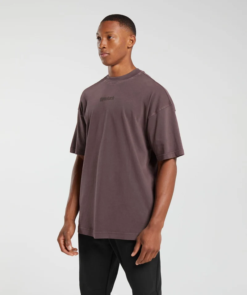 Gymshark Rest Day Heavyweight T-Shirt - Cocoa Brown/Pigment Dye