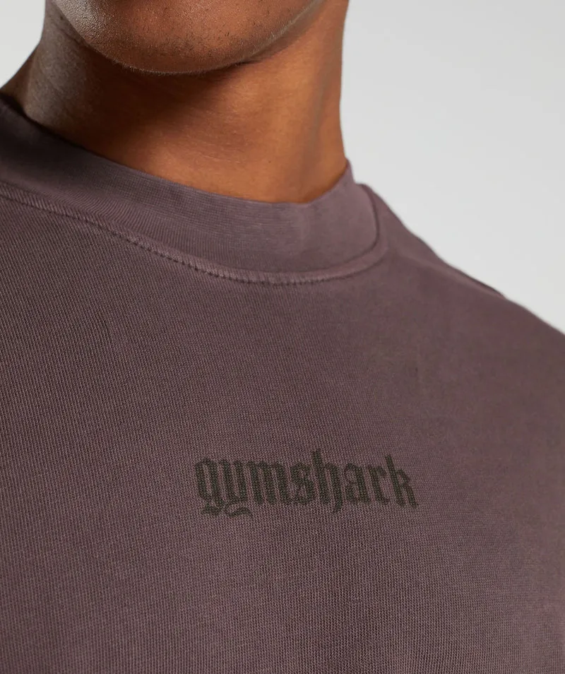 Gymshark Rest Day Heavyweight T-Shirt - Cocoa Brown/Pigment Dye