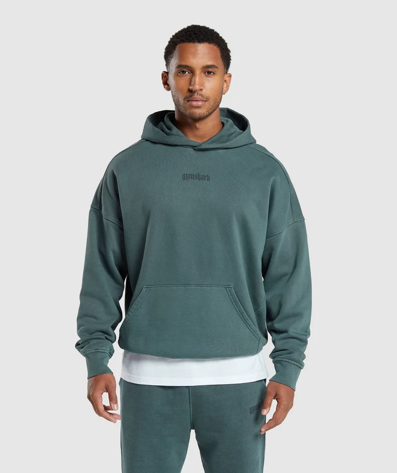 Gymshark Rest Day Heavyweight Hoodie - Smokey Teal/Pigment Dye