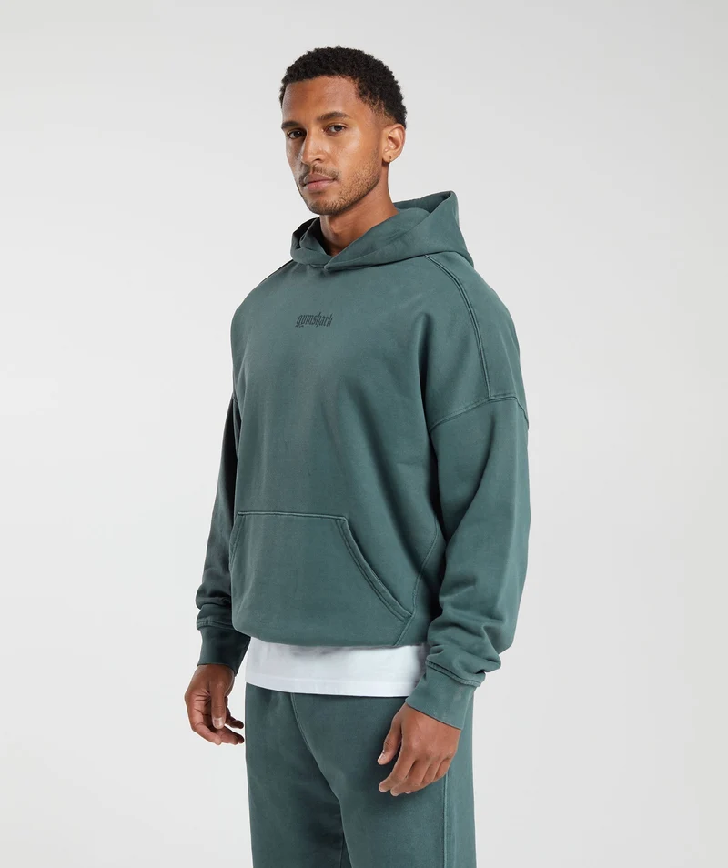 Gymshark Rest Day Heavyweight Hoodie - Smokey Teal/Pigment Dye