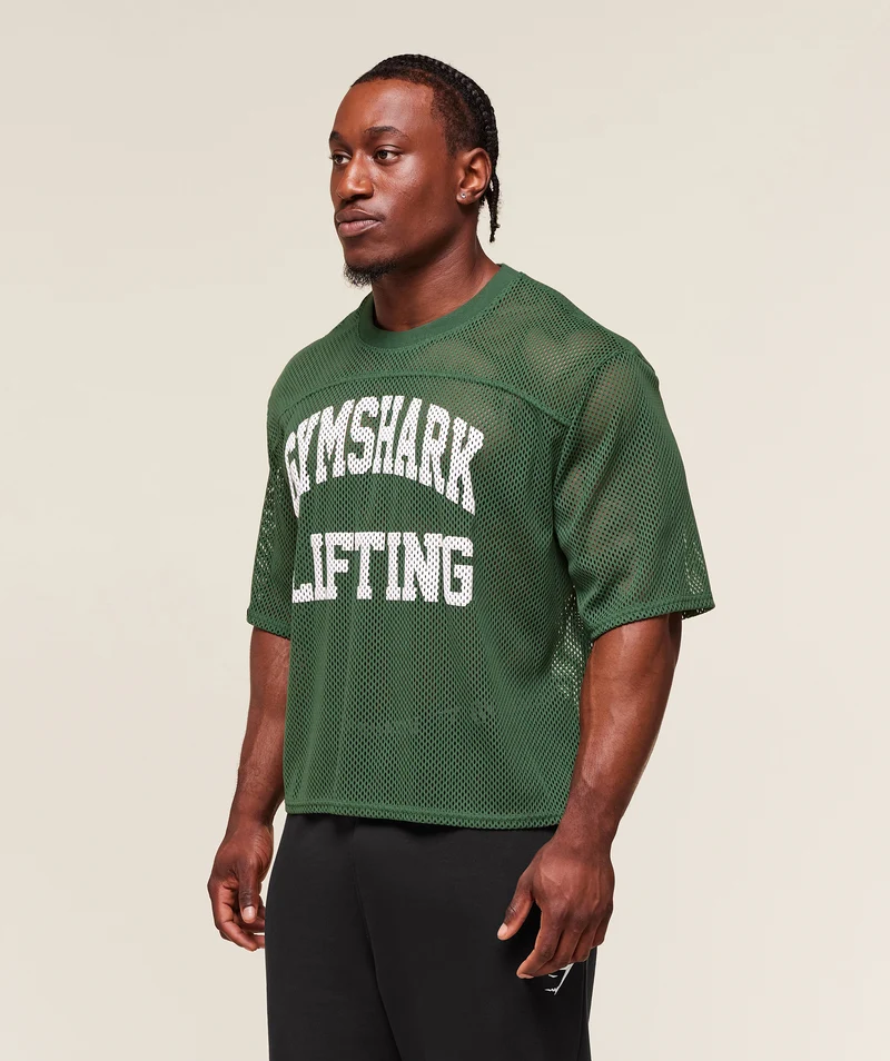 Gymshark Mesh Oversized T-Shirt - Classic Green