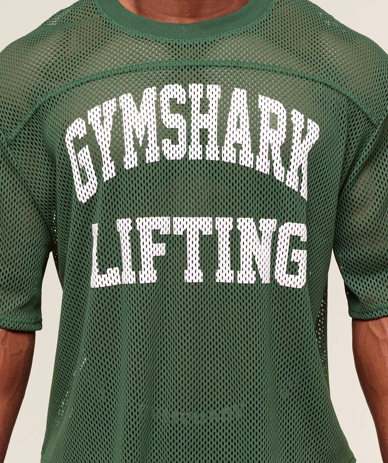 Gymshark Mesh Oversized T-Shirt - Classic Green