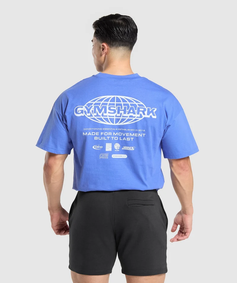 Gymshark Worldwide T-Shirt - Iris Blue