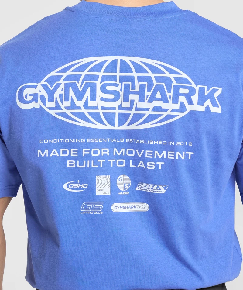 Gymshark Worldwide T-Shirt - Iris Blue