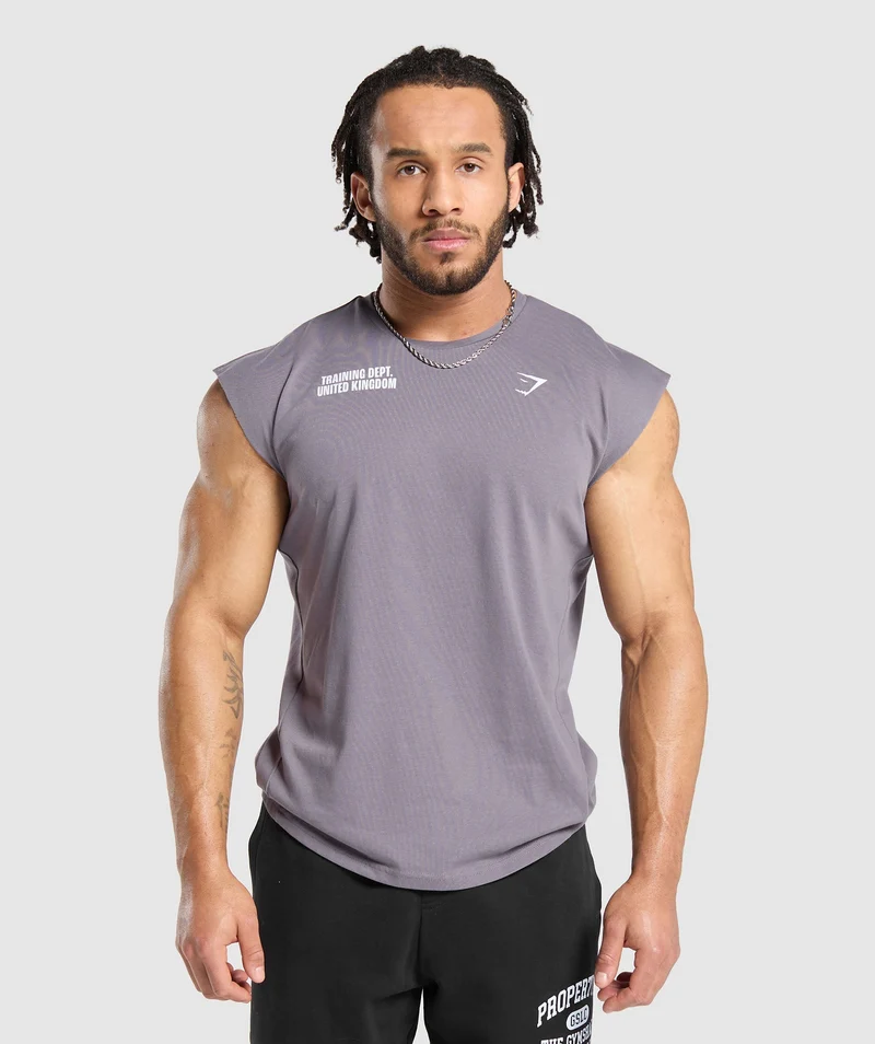 Gymshark Training Dept. UK Cut Off Tank - Fog Purple