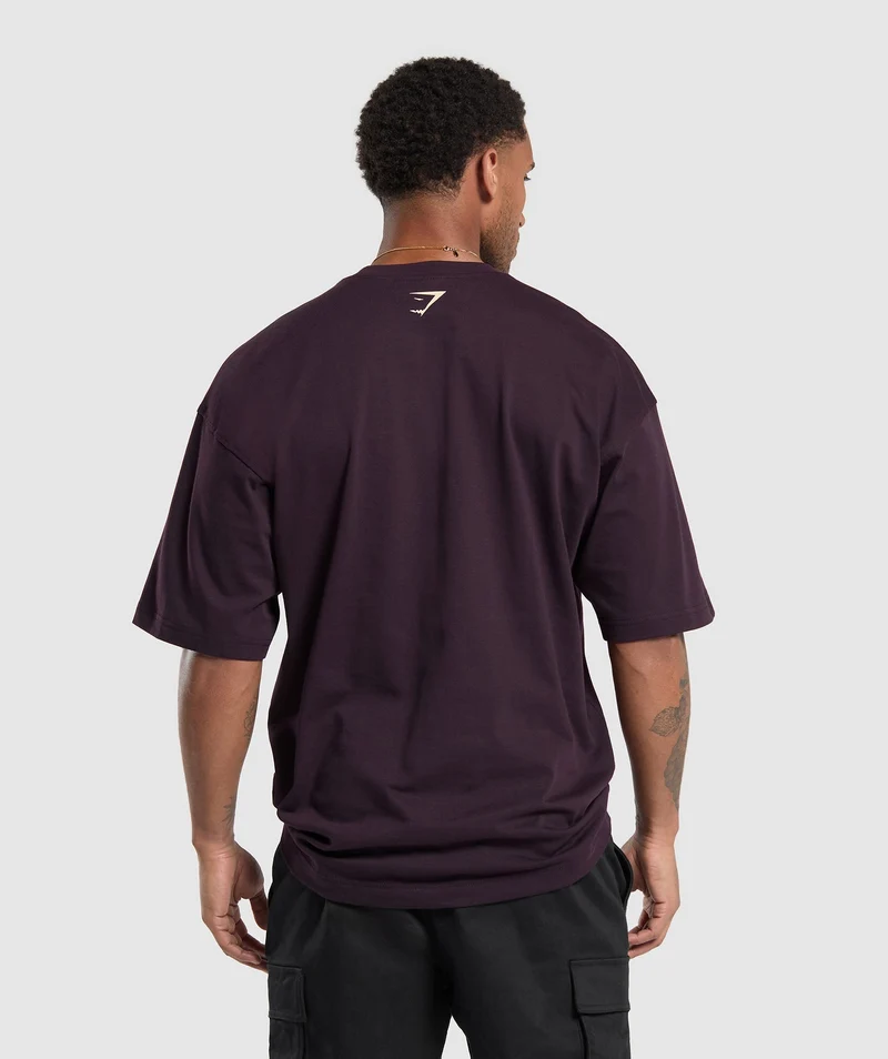 Gymshark American Muscle Extreme Oversized T-Shirt - Plum Brown