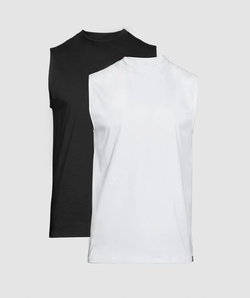 Gymshark Everyday Tank 2 Pack - White/Black