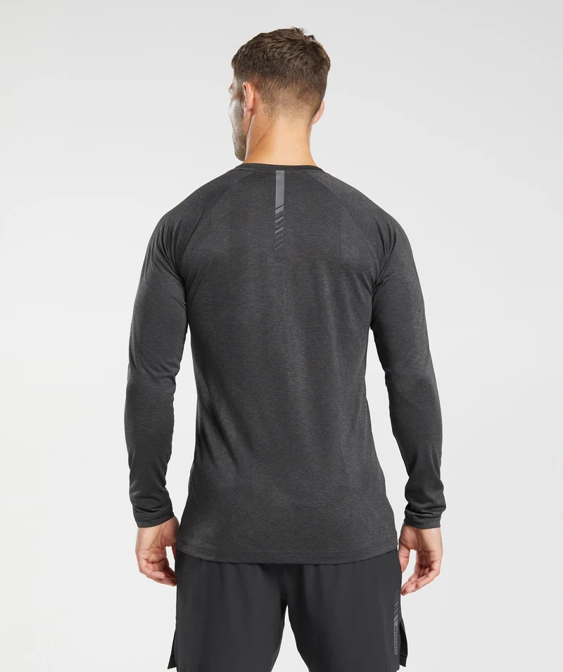 Gymshark Apex Long Sleeve T-Shirt - Black/Onyx Grey