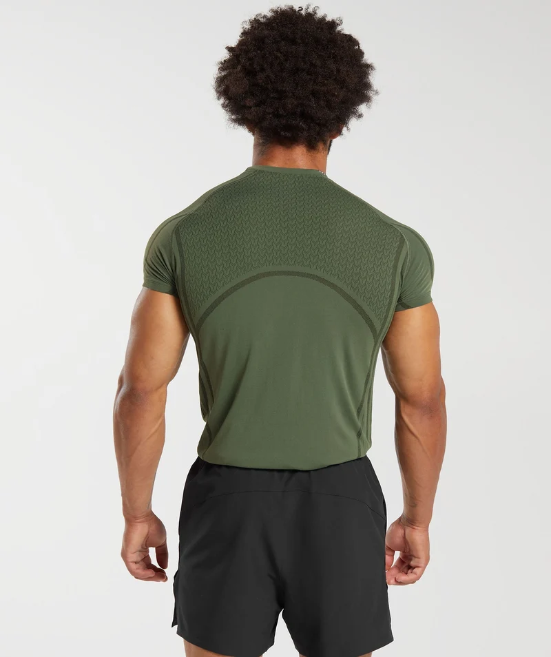 Gymshark 315 Seamless T-Shirt - Core Olive/Deep Olive Green