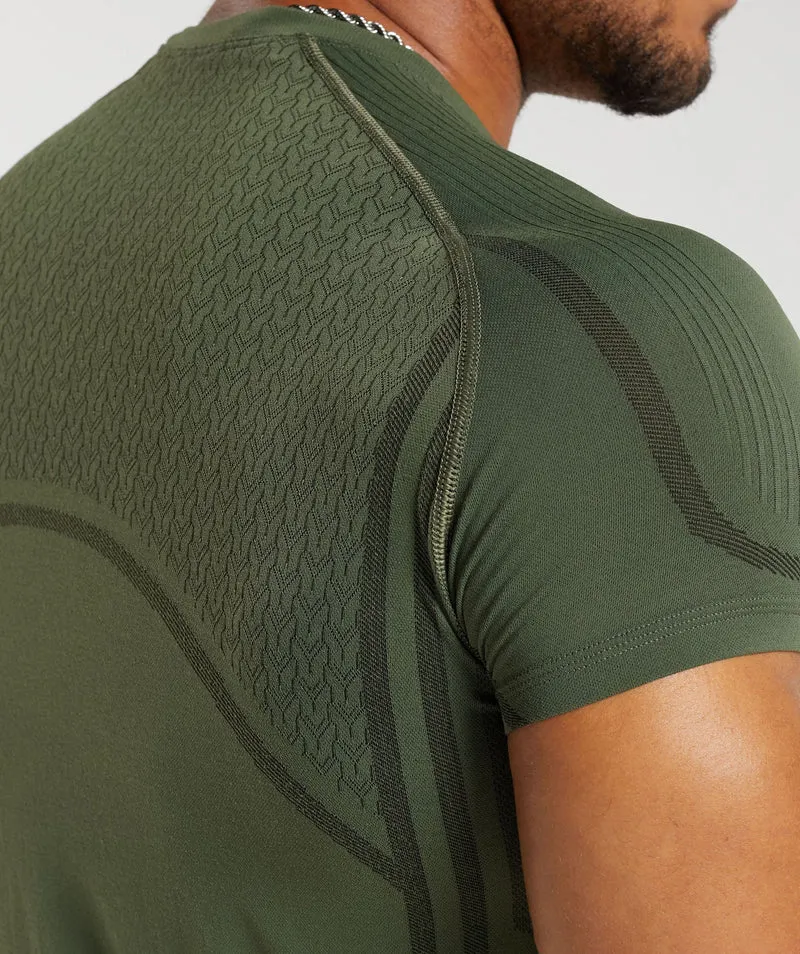 Gymshark 315 Seamless T-Shirt - Core Olive/Deep Olive Green