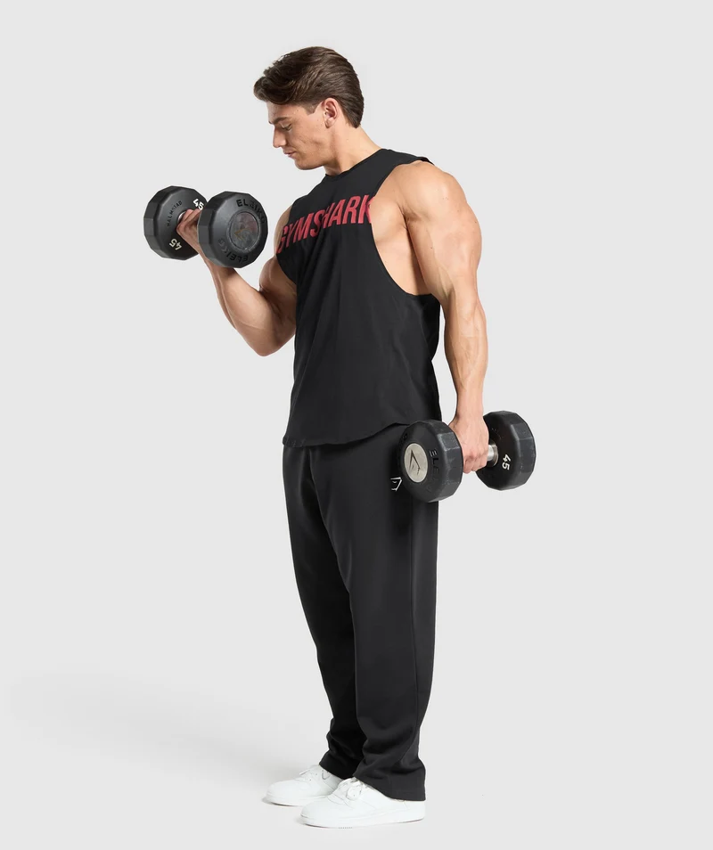 Gymshark Prime Drop Arm Tank - Black/Vivid Red