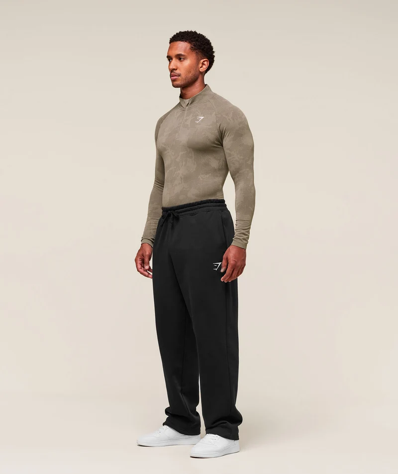 Gymshark Geo Seamless 1/4 Zip - Linen Brown/Camo Brown