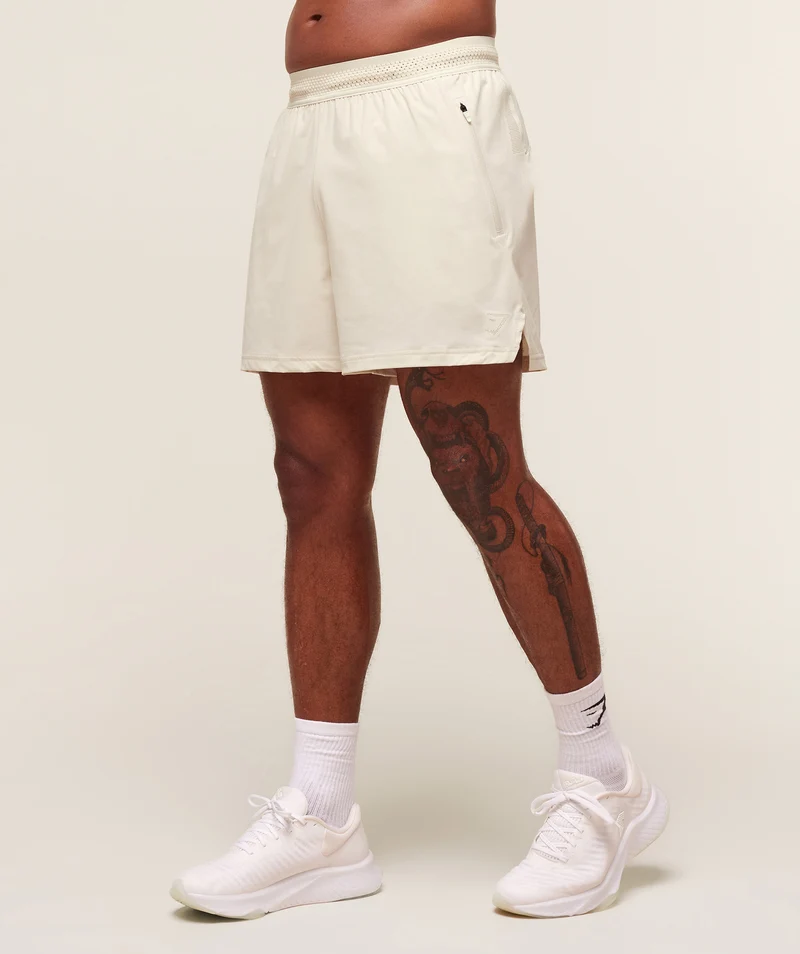 Gymshark Fit Elite 5" Shorts - Oat White