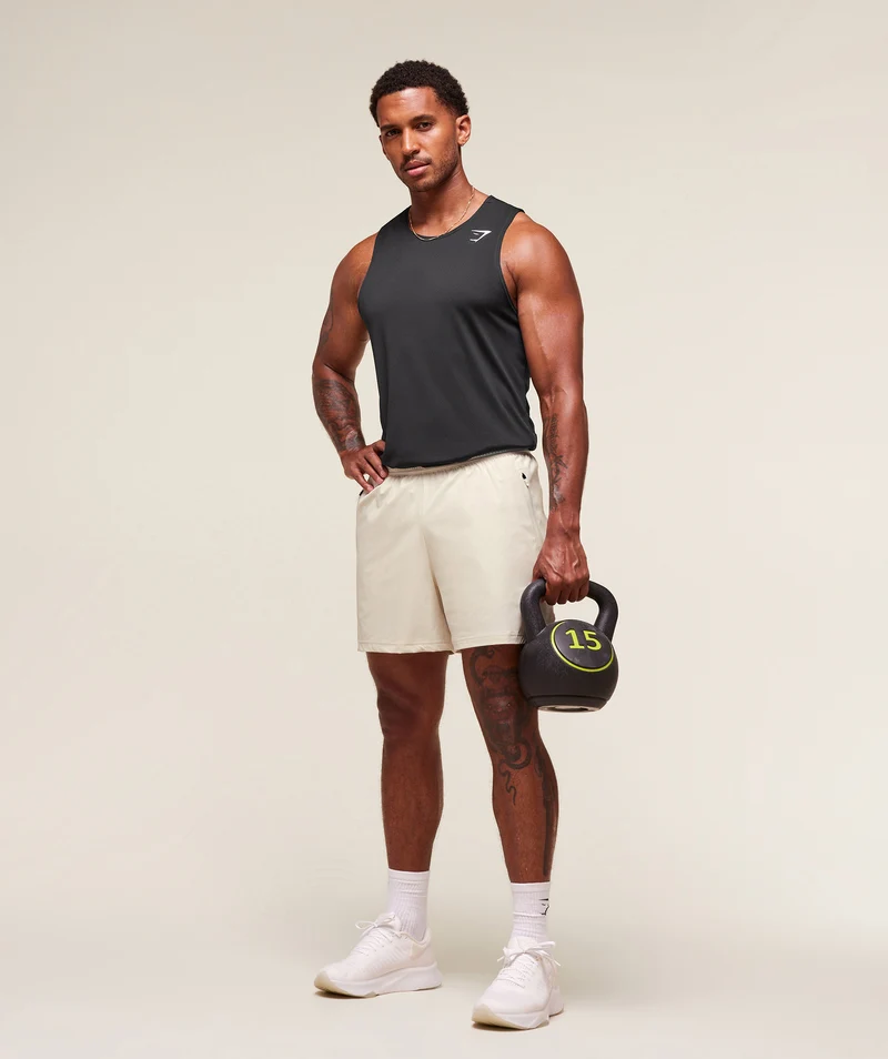 Gymshark Fit Elite 5" Shorts - Oat White
