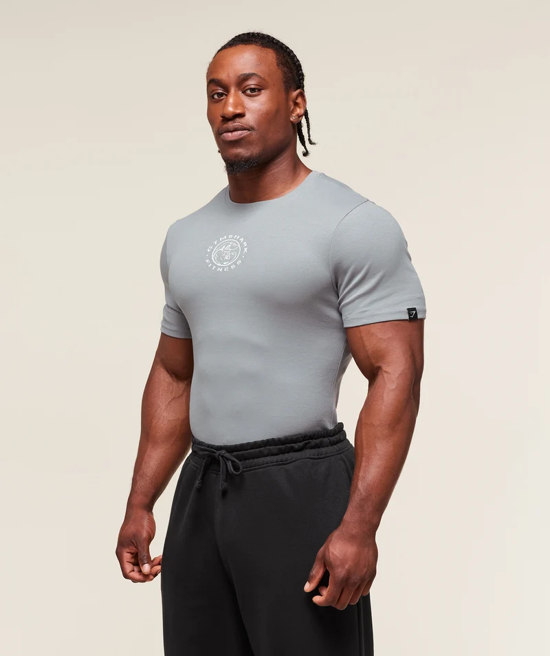 Gymshark Legacy Ribbed T-Shirt - Denim Grey