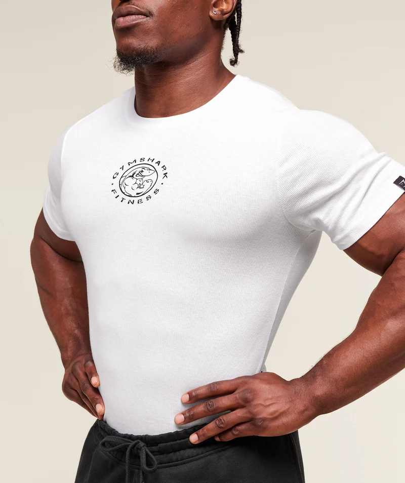 Gymshark Legacy Ribbed T-Shirt - White