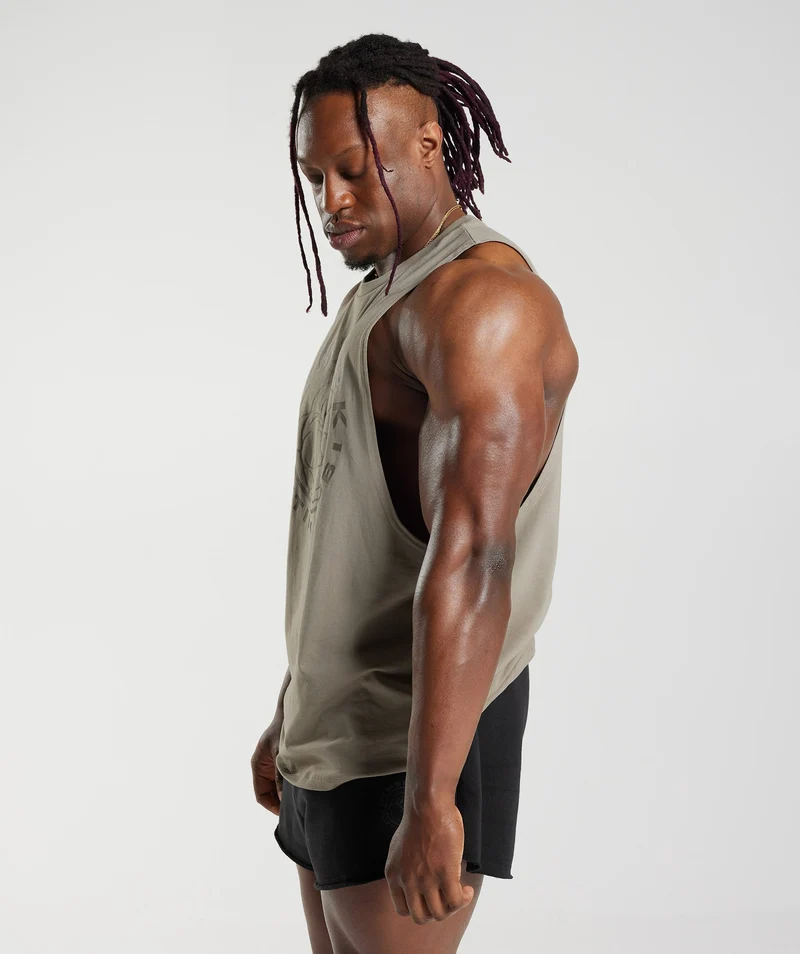 Gymshark Legacy Drop Arm Tank - Brown