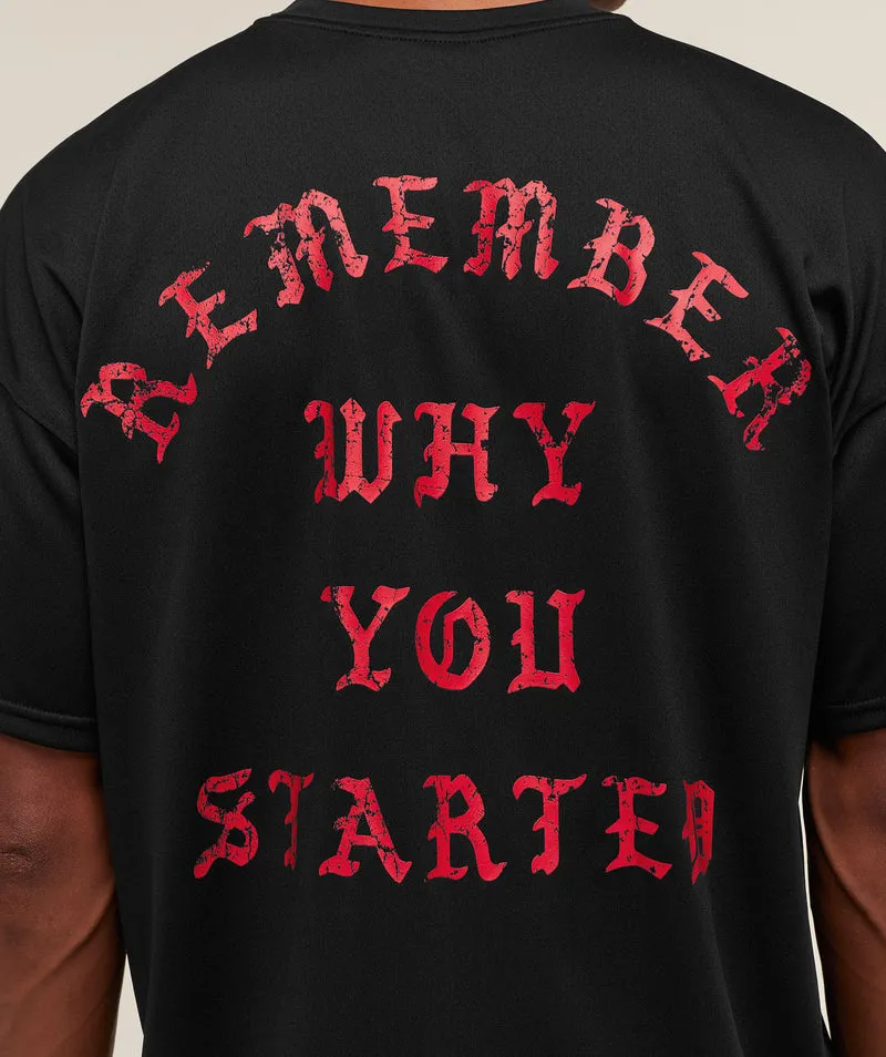 Gymshark Remember Why You Started T-Shirt - Black