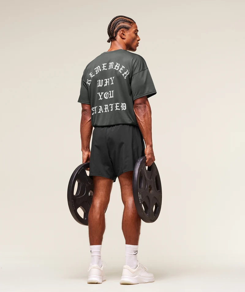 Gymshark Remember Why You Started T-Shirt - Asphalt Grey