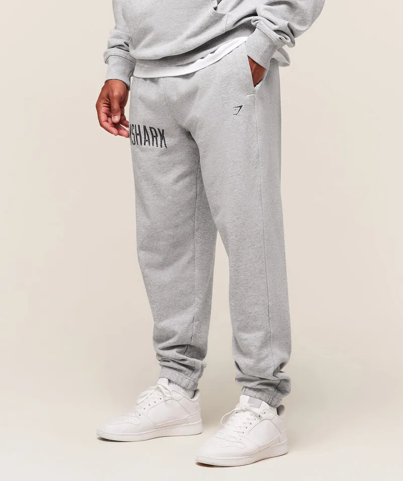 Gymshark Worn Graphic Joggers - Light Grey Core Marl