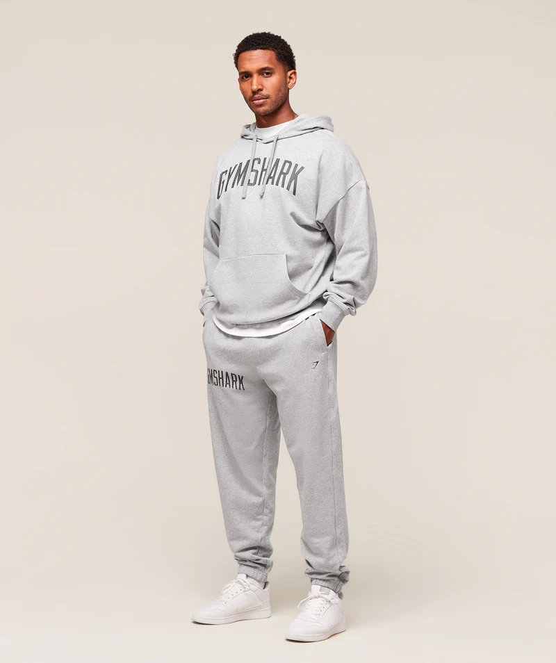 Gymshark Worn Graphic Joggers - Light Grey Core Marl