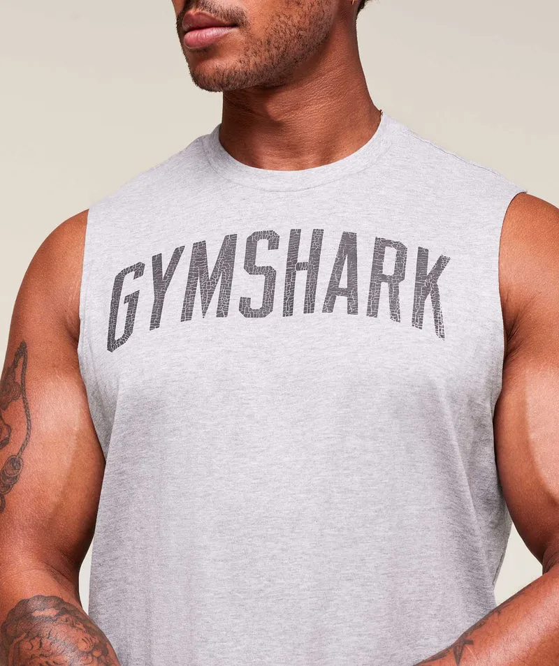 Gymshark Worn Graphic Tank - Light Grey Core Marl