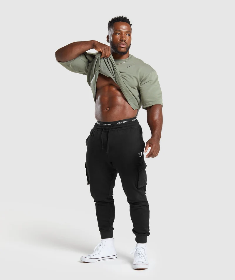 Gymshark Power Washed Short Sleeve Crew - Dusk Green/Acid Wash Small Ball