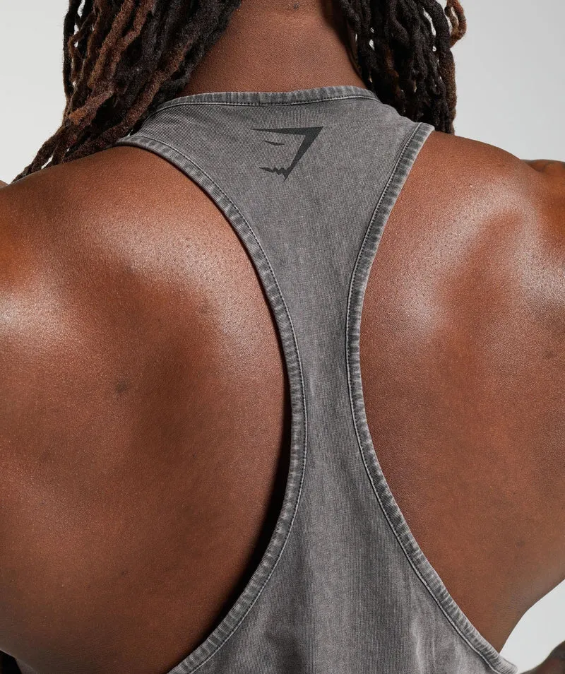 Gymshark Power Washed Stringer - Onyx Grey/Acid Wash Small Ball