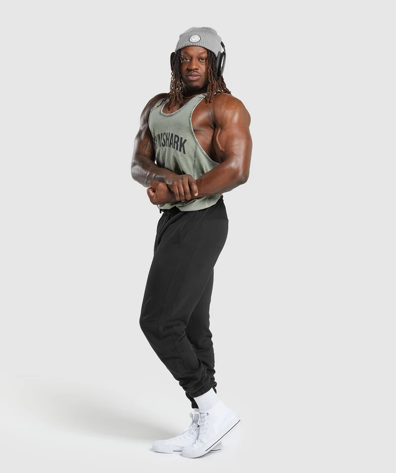Gymshark Power Washed Stringer - Dusk Green/Acid Wash Small Ball