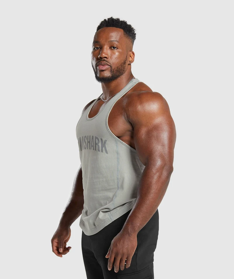 Gymshark Power Washed Stringer - Smokey Grey/Acid Wash Small Ball