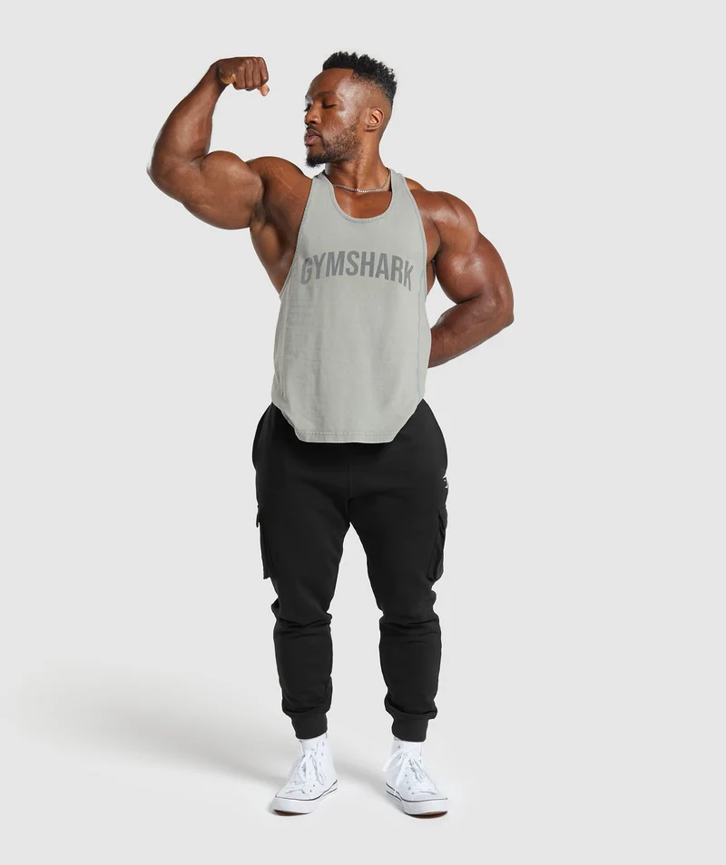 Gymshark Power Washed Stringer - Smokey Grey/Acid Wash Small Ball