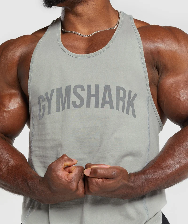 Gymshark Power Washed Stringer - Smokey Grey/Acid Wash Small Ball