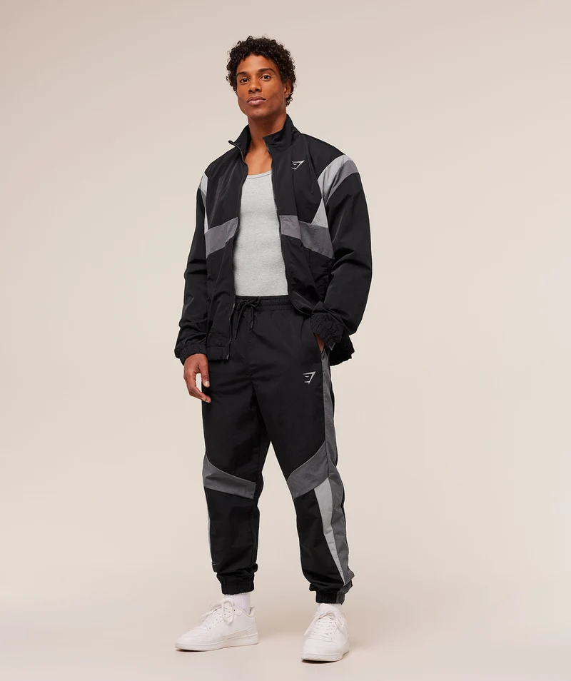 Gymshark Retro Track Pant - Black/Dark Grey/Smokey Grey