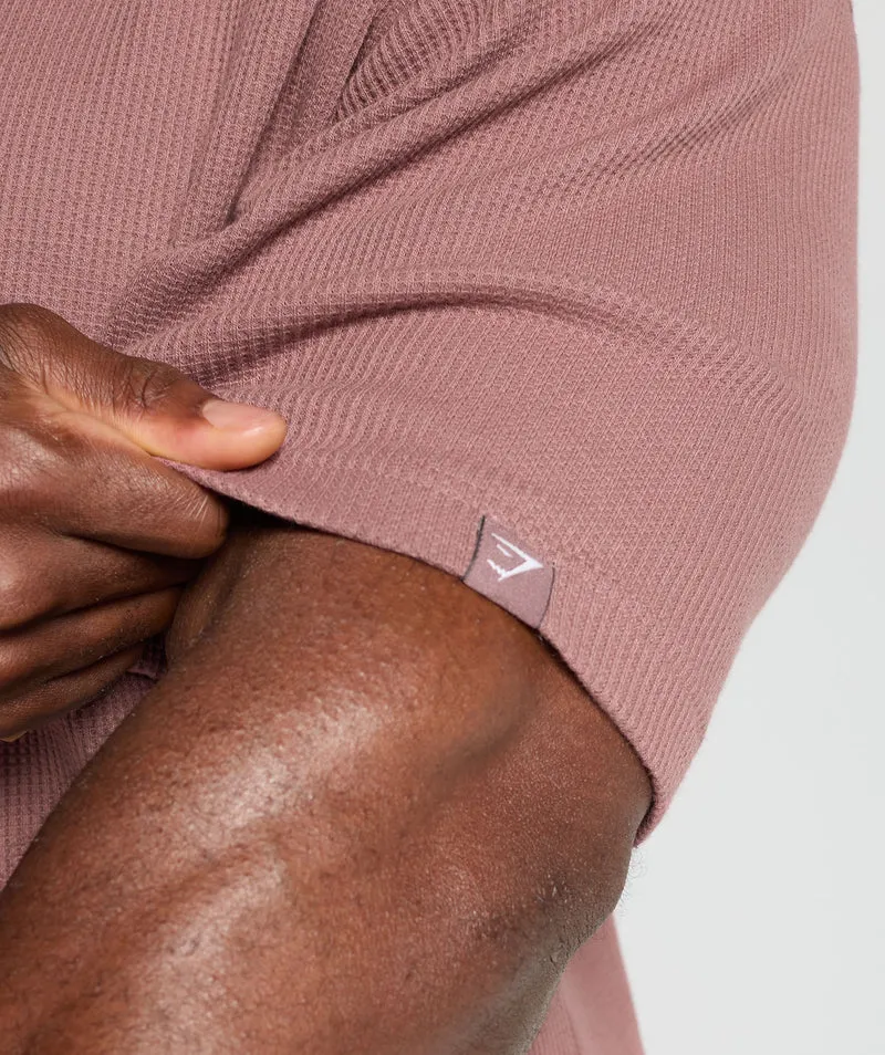 Gymshark Waffle Oversized T-Shirt - Brick Brown