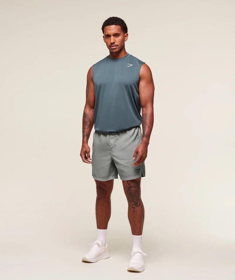 Gymshark Oversized Performance Tank - Titanium Blue