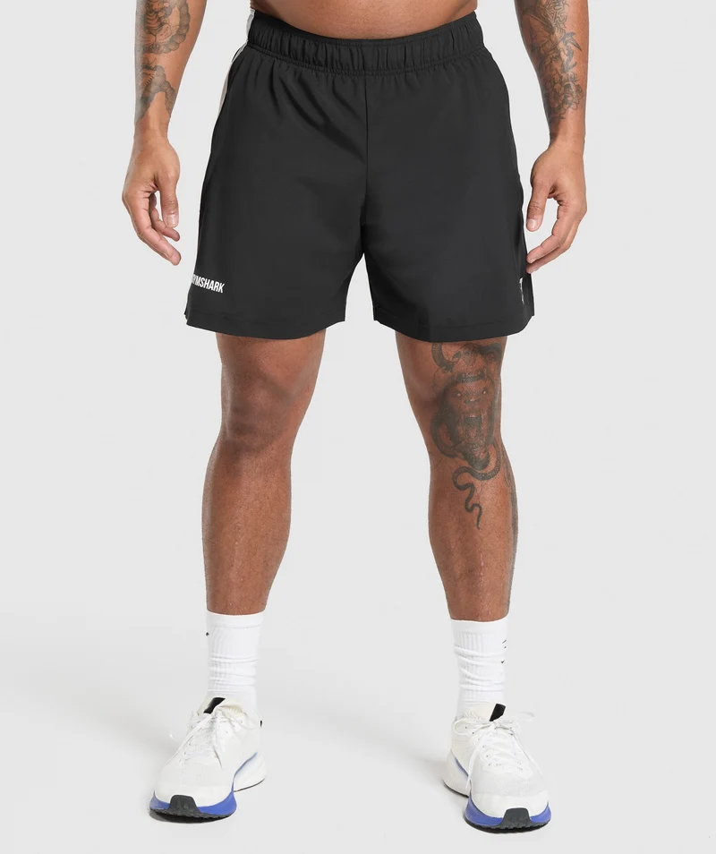 Gymshark Sport Panel 7" Shorts - Black/White