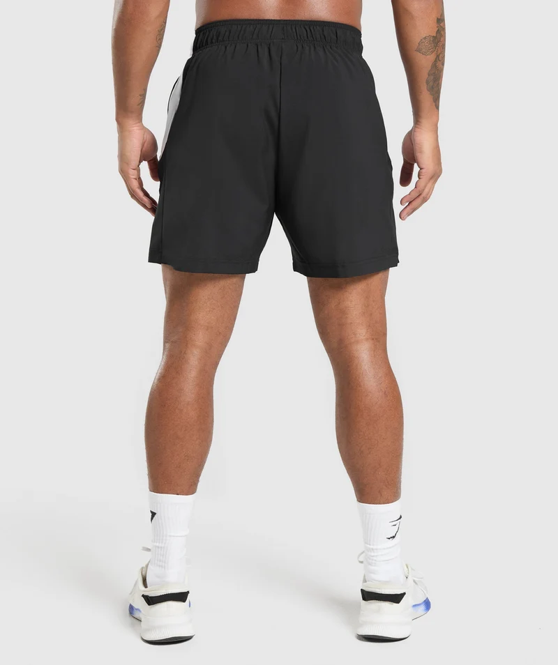 Gymshark Sport Panel 7" Shorts - Black/White