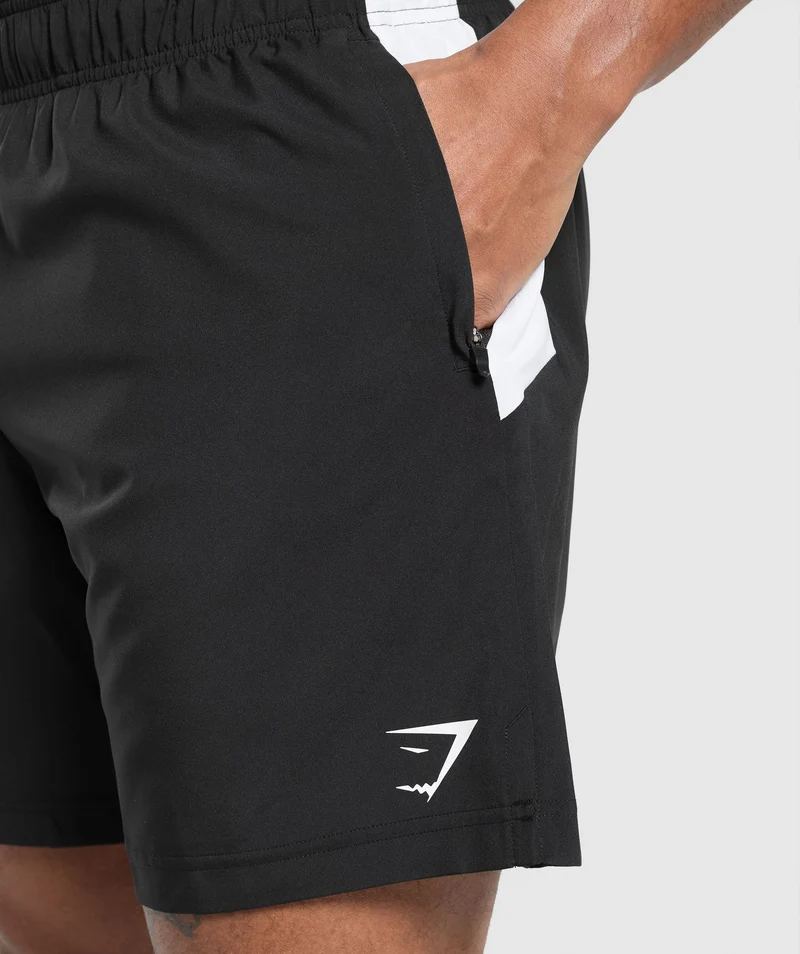 Gymshark Sport Panel 7" Shorts - Black/White