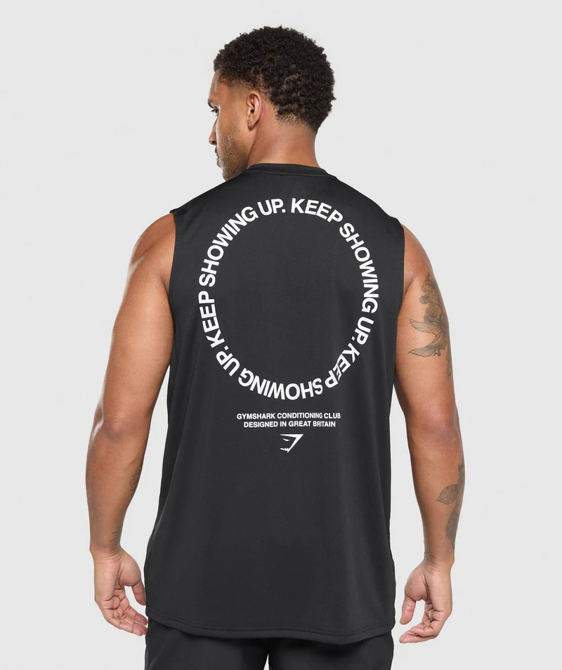 Gymshark Keep Showing Up Tank - Black