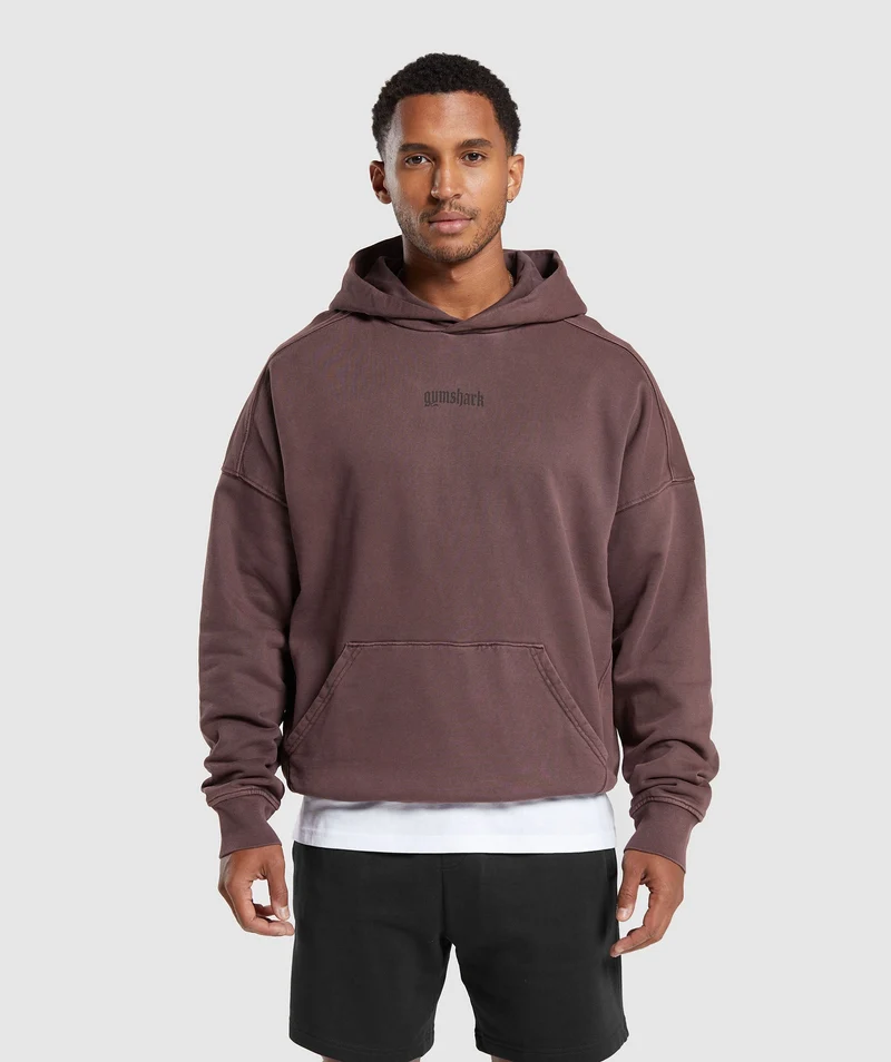 Gymshark Rest Day Heavyweight Hoodie - Cocoa Brown/Pigment Dye