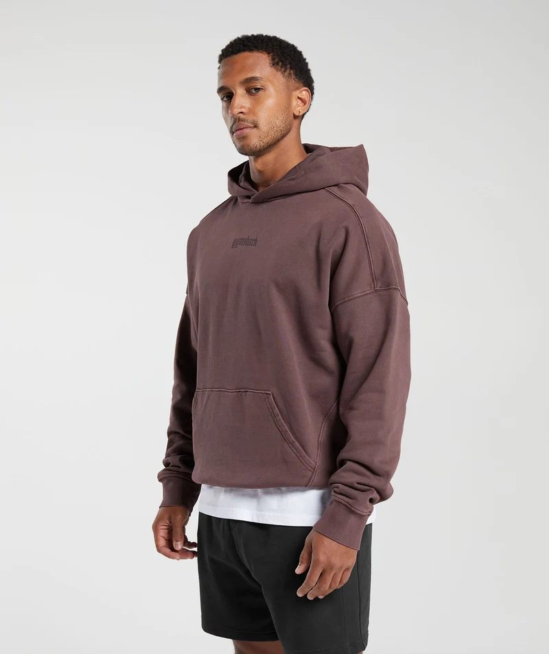 Gymshark Rest Day Heavyweight Hoodie - Cocoa Brown/Pigment Dye