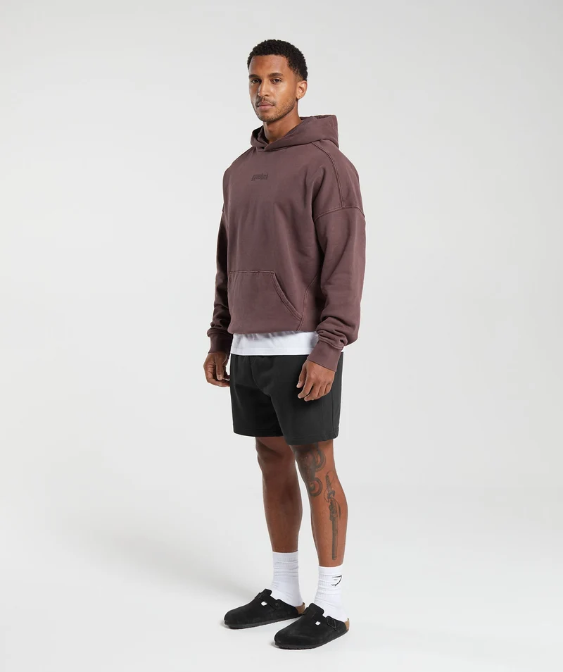 Gymshark Rest Day Heavyweight Hoodie - Cocoa Brown/Pigment Dye