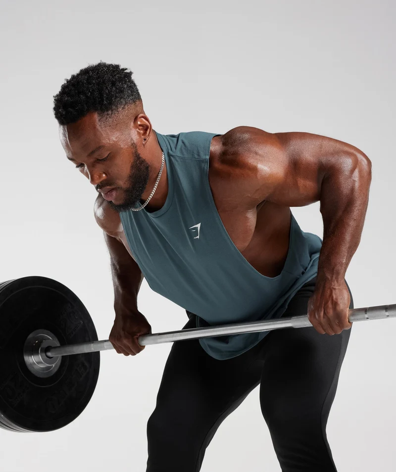 Gymshark React Drop Arm Tank - Denim Teal